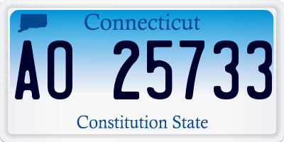 CT license plate AO25733