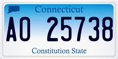 CT license plate AO25738