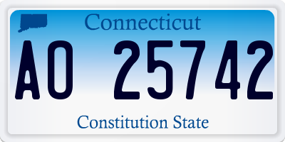 CT license plate AO25742