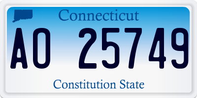 CT license plate AO25749