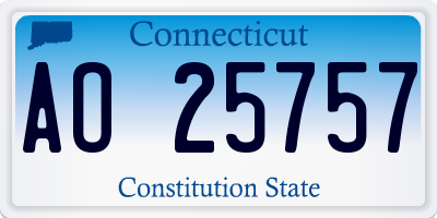 CT license plate AO25757