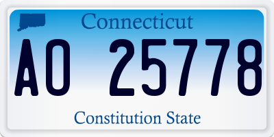 CT license plate AO25778