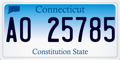 CT license plate AO25785