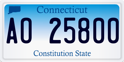 CT license plate AO25800