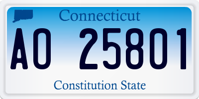 CT license plate AO25801