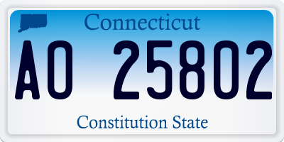 CT license plate AO25802
