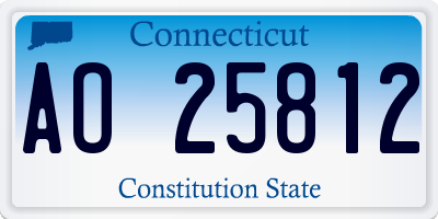 CT license plate AO25812