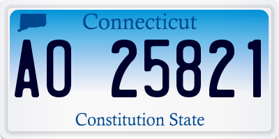 CT license plate AO25821