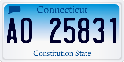 CT license plate AO25831