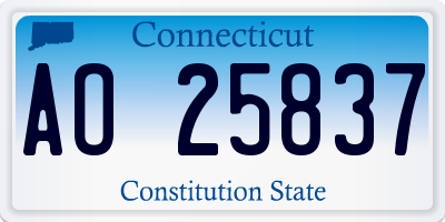 CT license plate AO25837