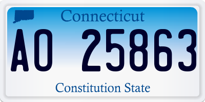 CT license plate AO25863