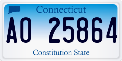 CT license plate AO25864