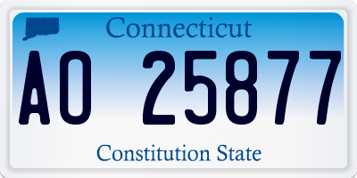 CT license plate AO25877