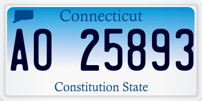 CT license plate AO25893