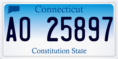 CT license plate AO25897