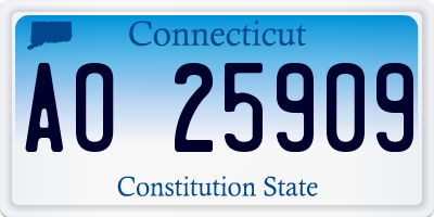 CT license plate AO25909
