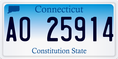 CT license plate AO25914