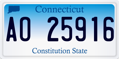 CT license plate AO25916