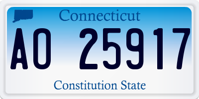 CT license plate AO25917