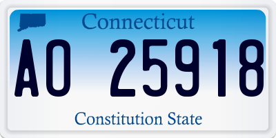 CT license plate AO25918