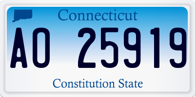 CT license plate AO25919