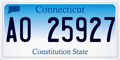 CT license plate AO25927