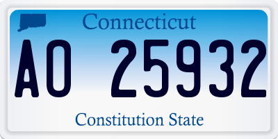 CT license plate AO25932