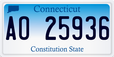 CT license plate AO25936