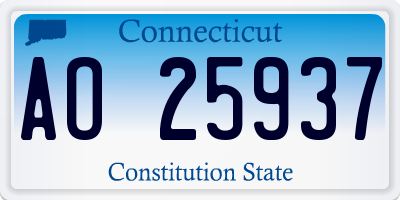 CT license plate AO25937
