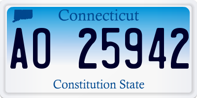 CT license plate AO25942