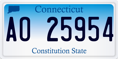 CT license plate AO25954