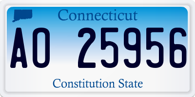 CT license plate AO25956