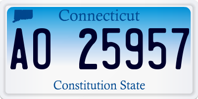 CT license plate AO25957