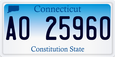 CT license plate AO25960