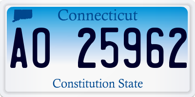 CT license plate AO25962