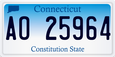 CT license plate AO25964