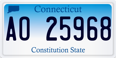 CT license plate AO25968