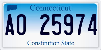 CT license plate AO25974