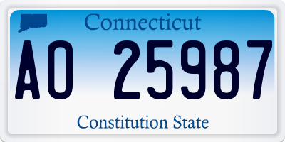 CT license plate AO25987