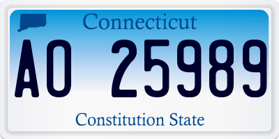 CT license plate AO25989