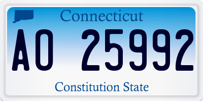 CT license plate AO25992