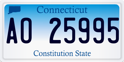 CT license plate AO25995