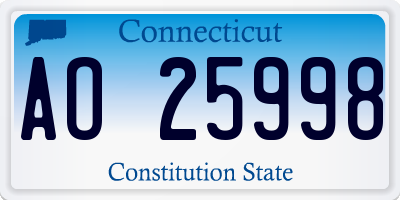 CT license plate AO25998