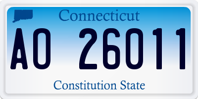CT license plate AO26011