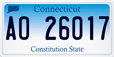 CT license plate AO26017