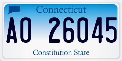CT license plate AO26045