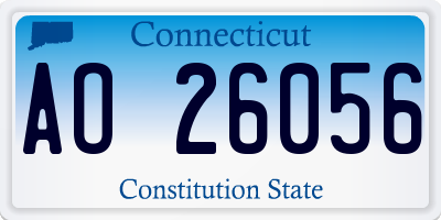 CT license plate AO26056