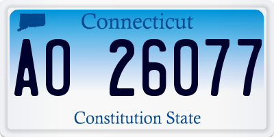 CT license plate AO26077