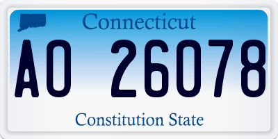CT license plate AO26078