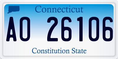 CT license plate AO26106